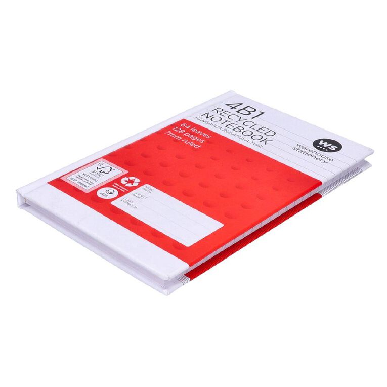 WS Notebook 4B1 7mm Ruled 64 Leaf Red
