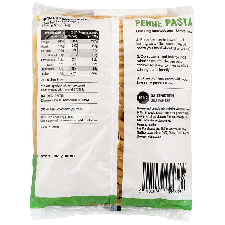 Market Kitchen Dried Pasta Penne 500g