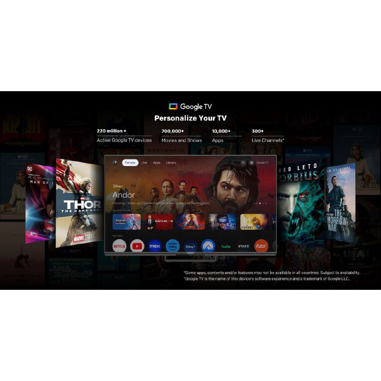 JVC 55 Inch 4K Ultra HD QLED Mini LED Google Smart TV JV5524M Silver