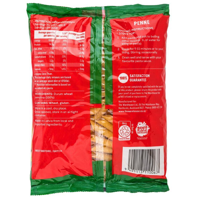 Market Kitchen Dried Pasta Penne 500g