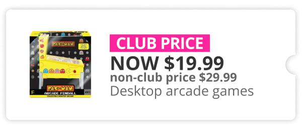 Now $19.99 non-club price $29.99 Desktop arcade games