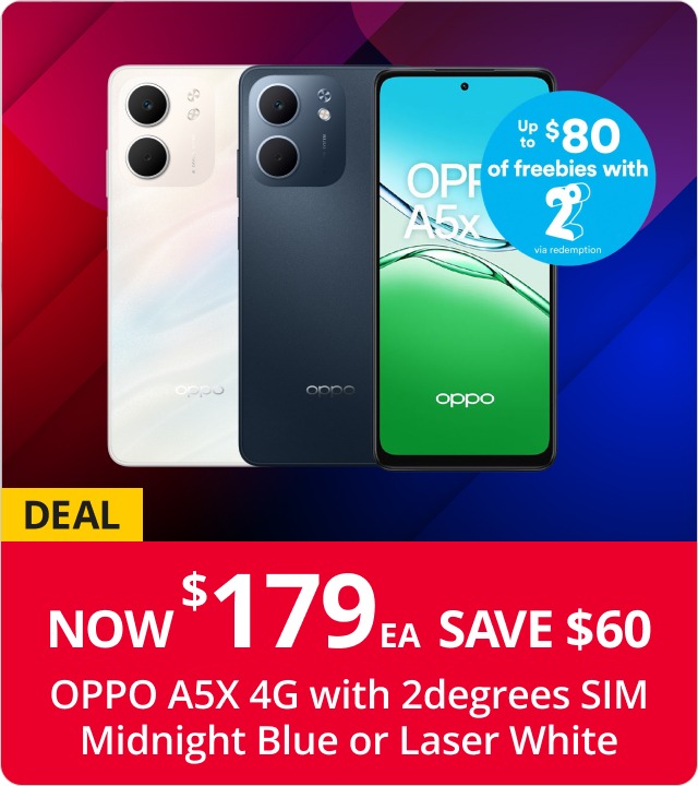OPPO A5X 4G Now $179EA Save $60