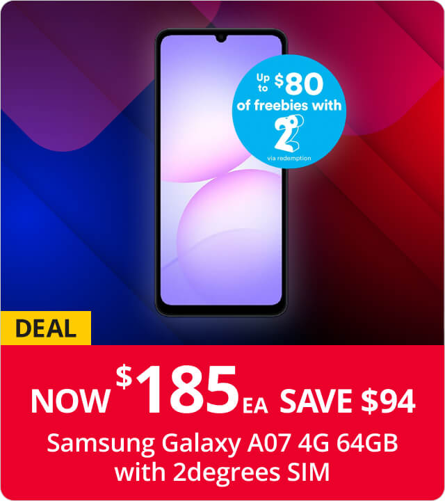 Samsung Galaxy A07 4G 64GP Now $225EA Save $54