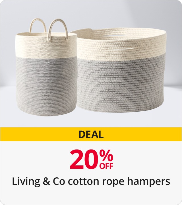 Living & Co cotton rope hampers