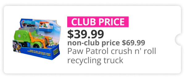 $39.99 Paw Patrol crush n' roll recycling truck
