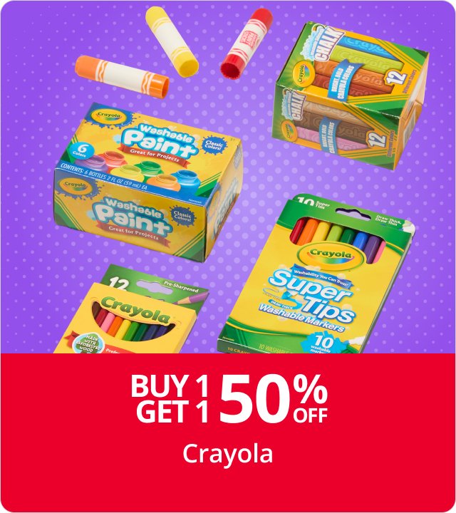Buy 1 get 1 HALF PRICE Crayola