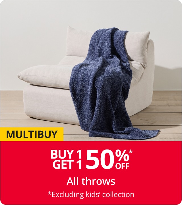 Buy 1 get 1 Half price All throws