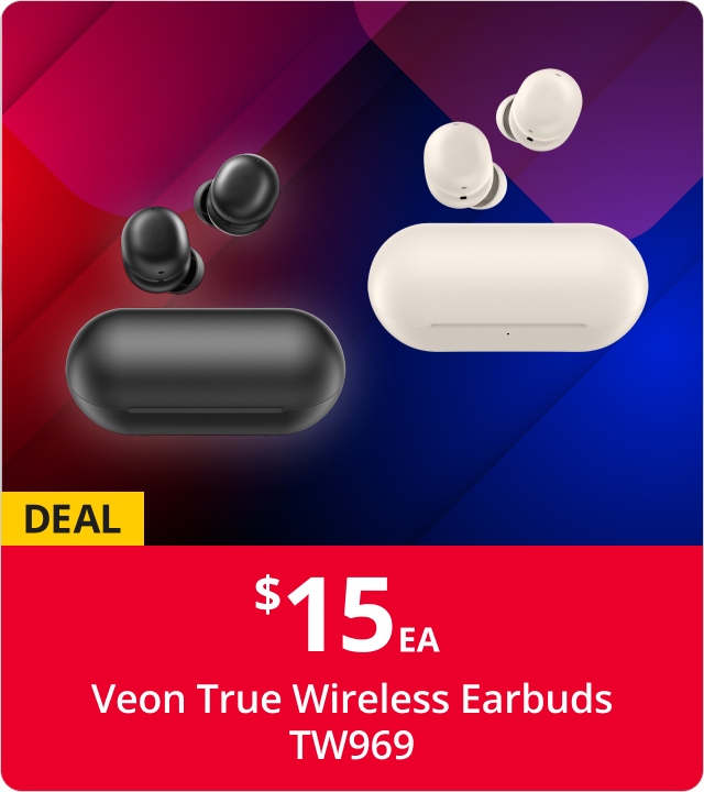 Veon True Wireless Earbuds TW969 $15EA