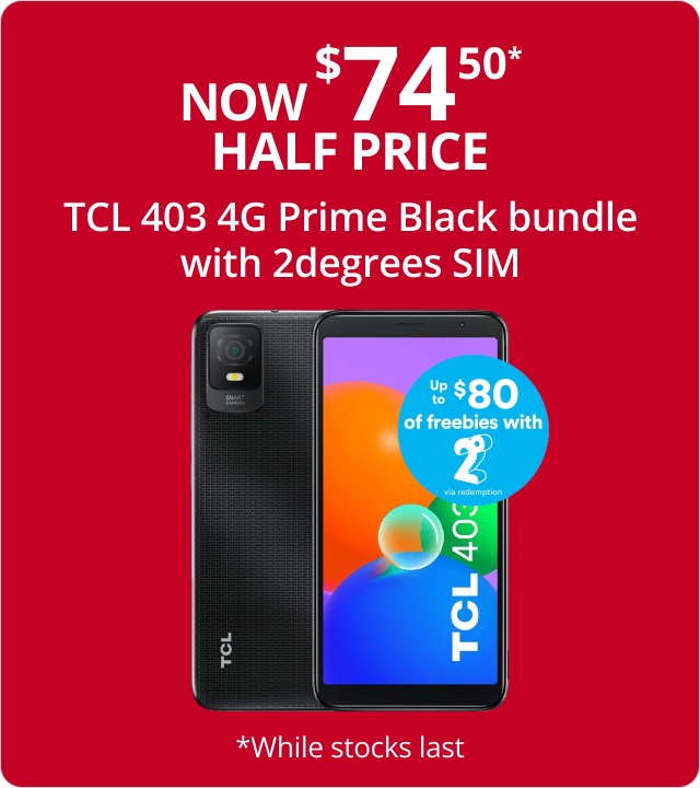 TCL 403 4G Prime Black bundle