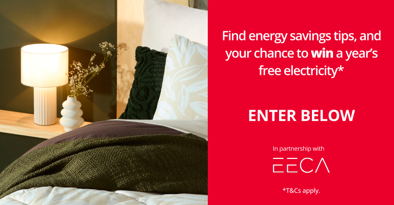 Find energy savings tips and win a year's free electricity – Enter Below