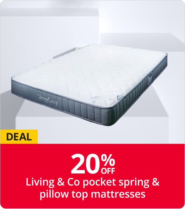 20% Off Living & Co pocket spring & pillow top mattresses
