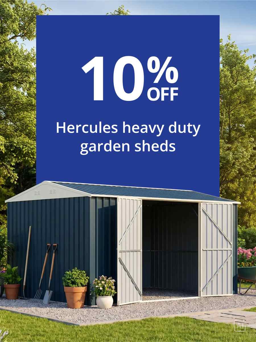 10% Off Hercules heavy duty garden sheds