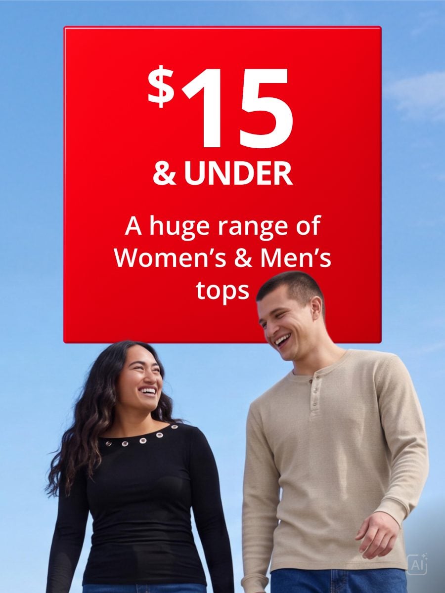 $15 and under Men's and Women's H&H and Garage