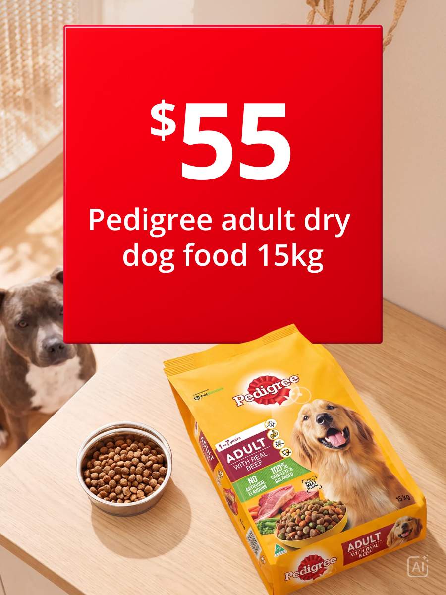 Pedigree adult dry dog food 15kg