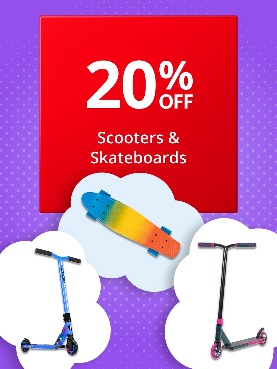 20% off Scooters & Skateboards