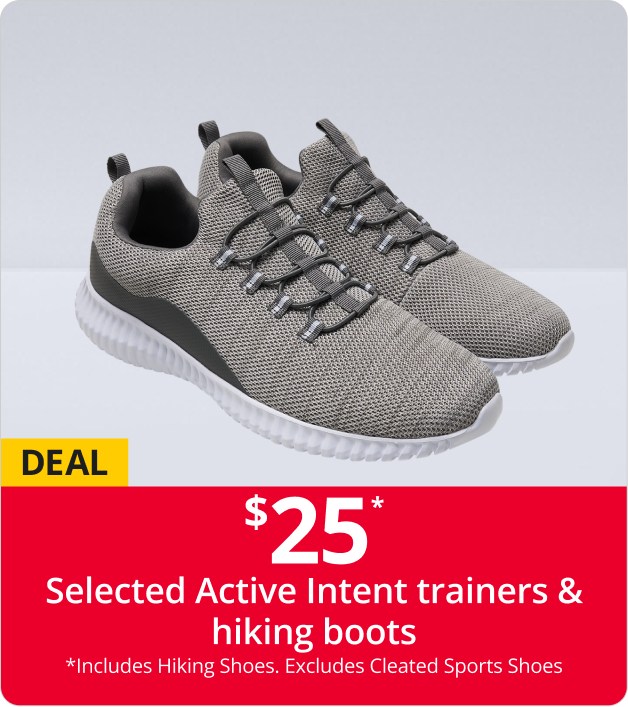 $25 Selected Active Intent trainers & hiking boots