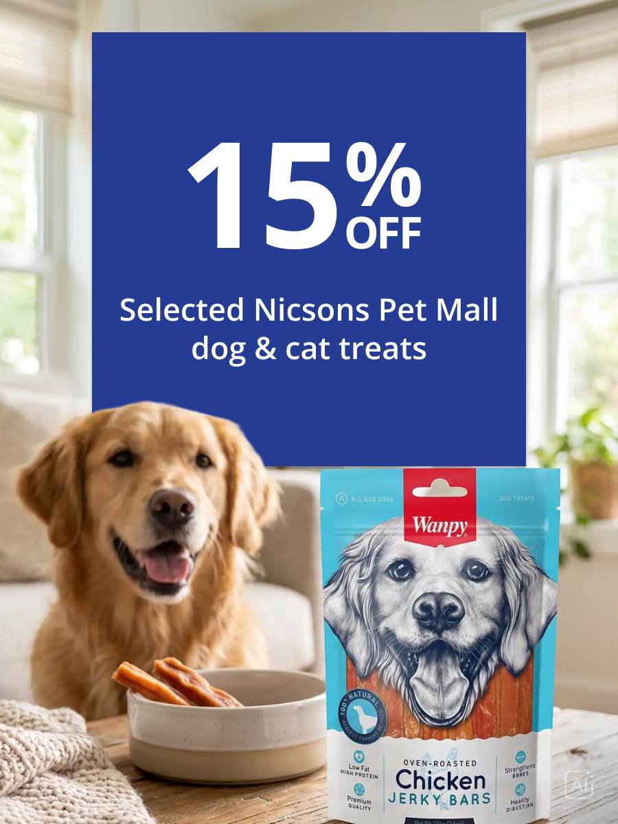 15% Off Selected Nicsons Pet Mall dog & cat treats