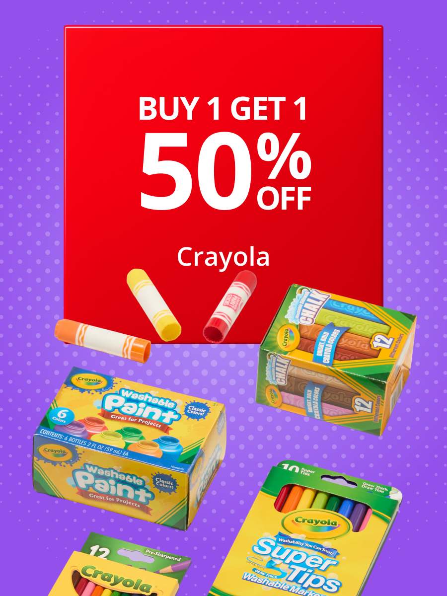 Buy 1 get 1 HALF PRICE Crayola