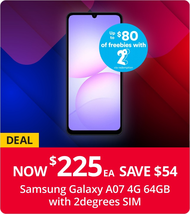 Samsung Galaxy A07 4G 64GP Now $225EA Save $54