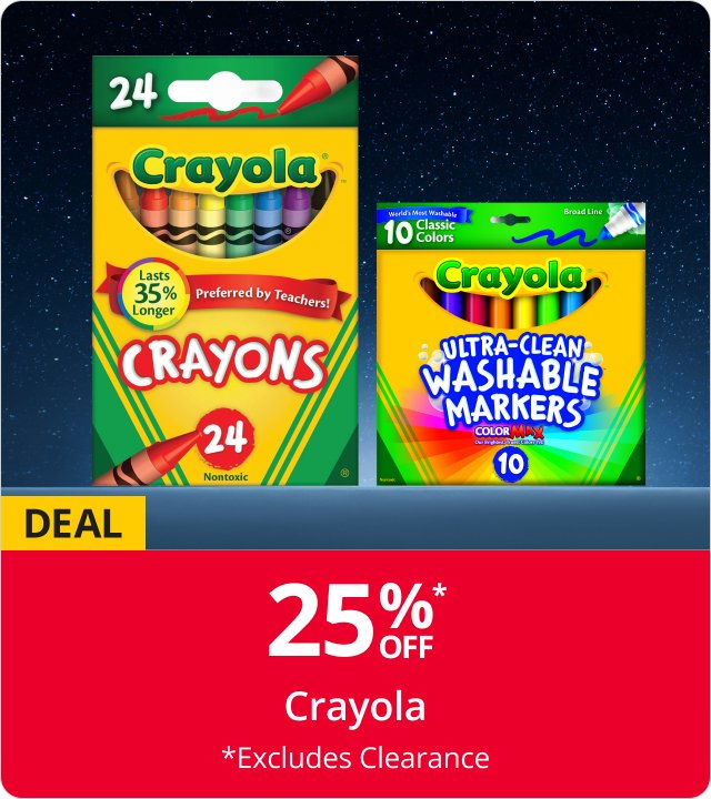 25% off Crayola
