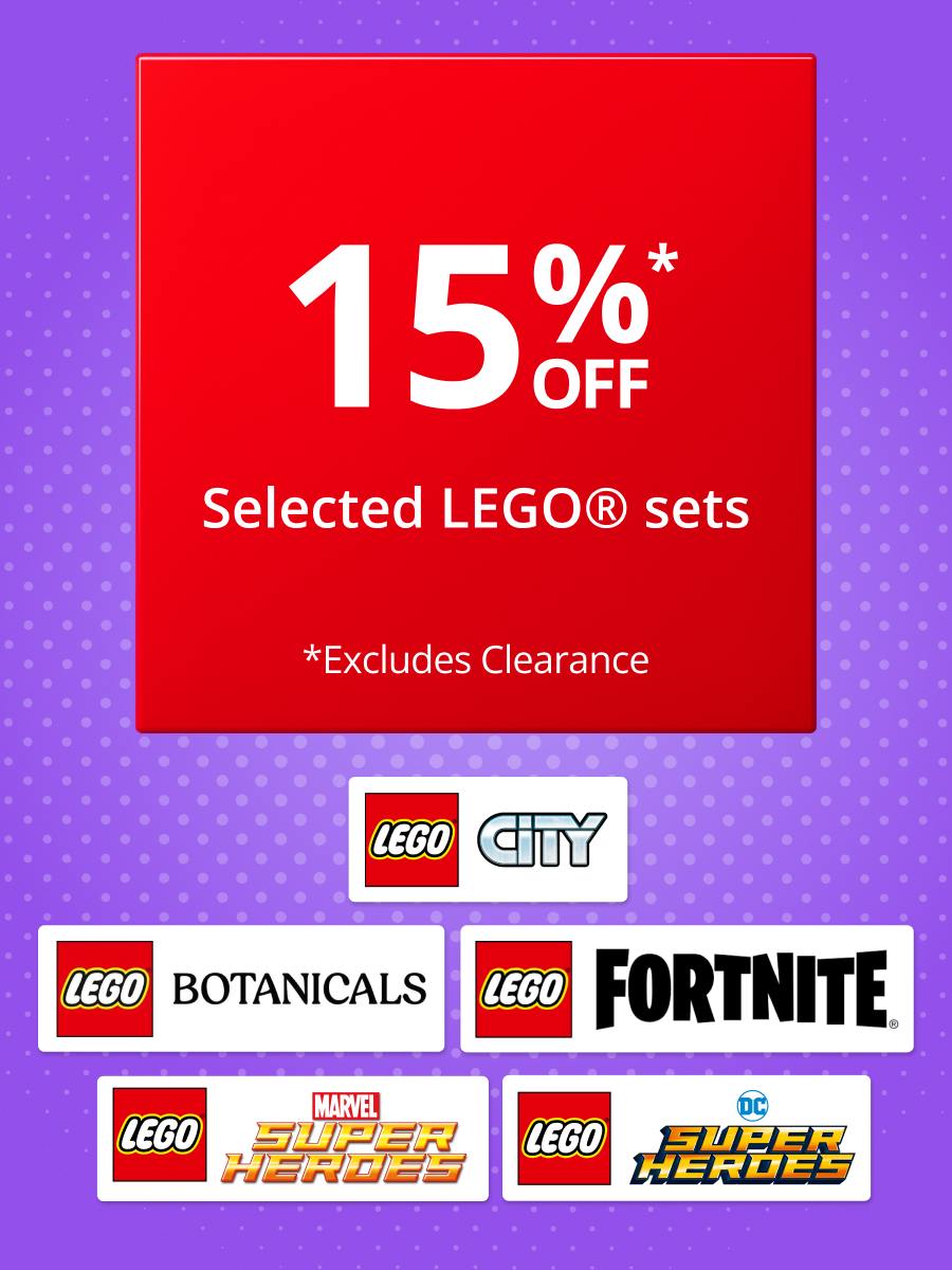 15% off selected LEGO® sets - week 1