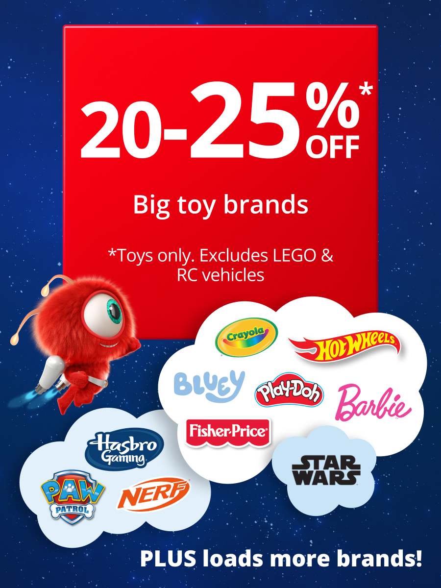 20-25% off Big Brand Toys