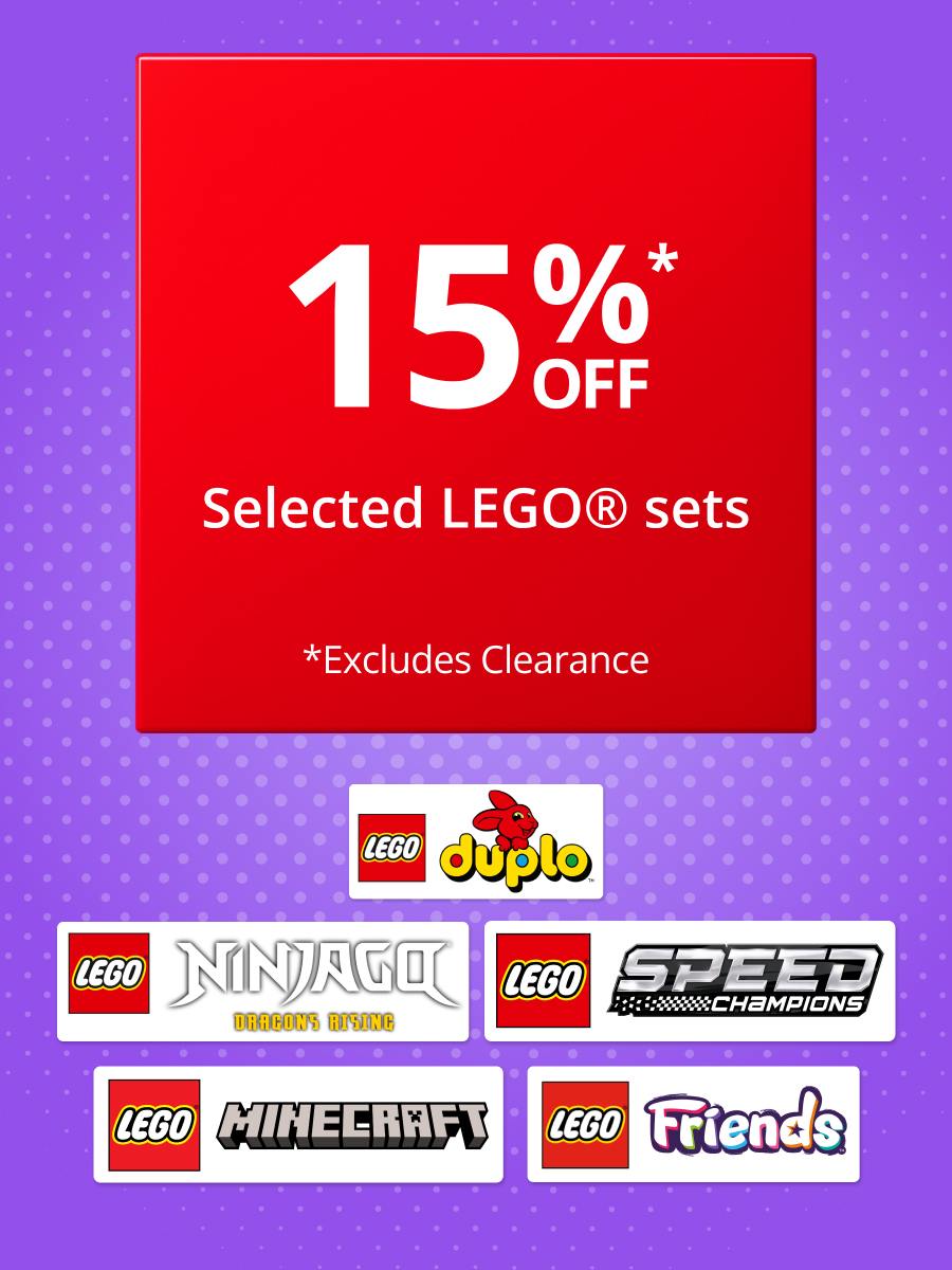 15% off selected LEGO® sets