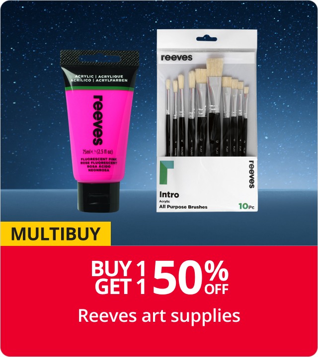 Buy 1 Get 1 Half Price Reeves art supplies