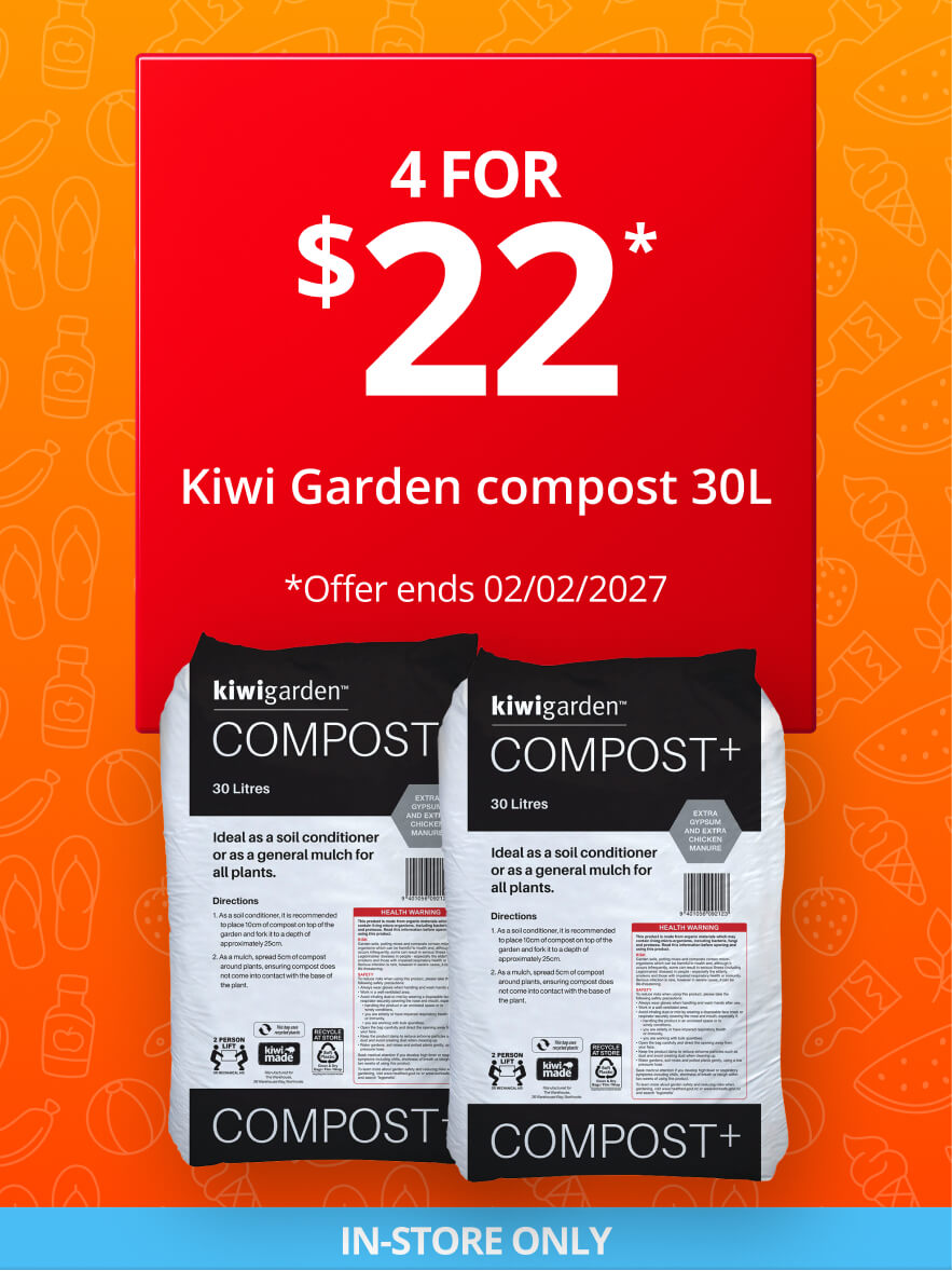 4 for $22 - Kiwi Garden compost 30L