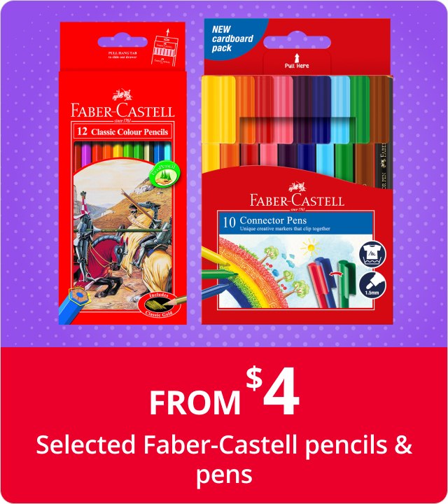Selected Faber-Castell pencils & pens from $4