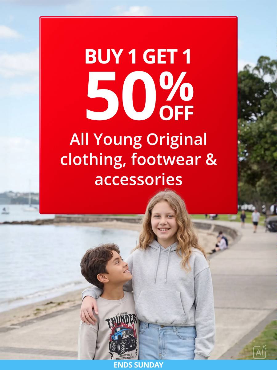 Buy 1 get 1 50% off all Young Originals