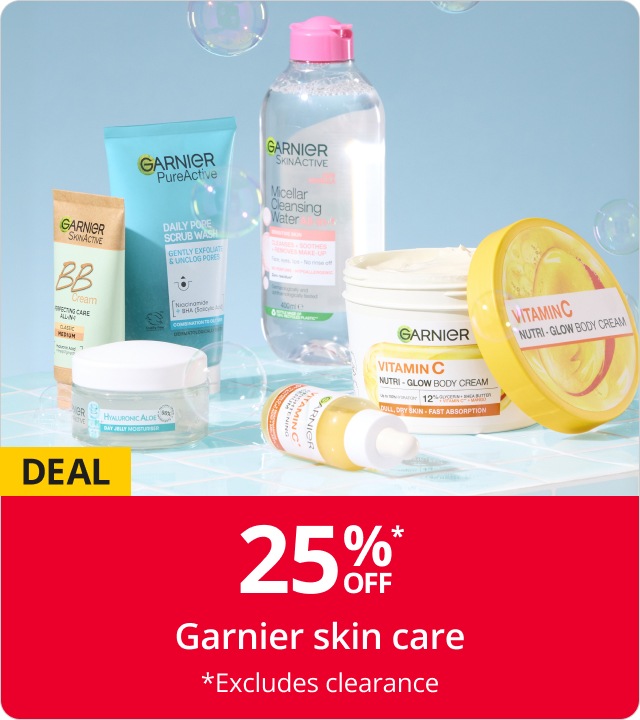 25% off Garnier skincare