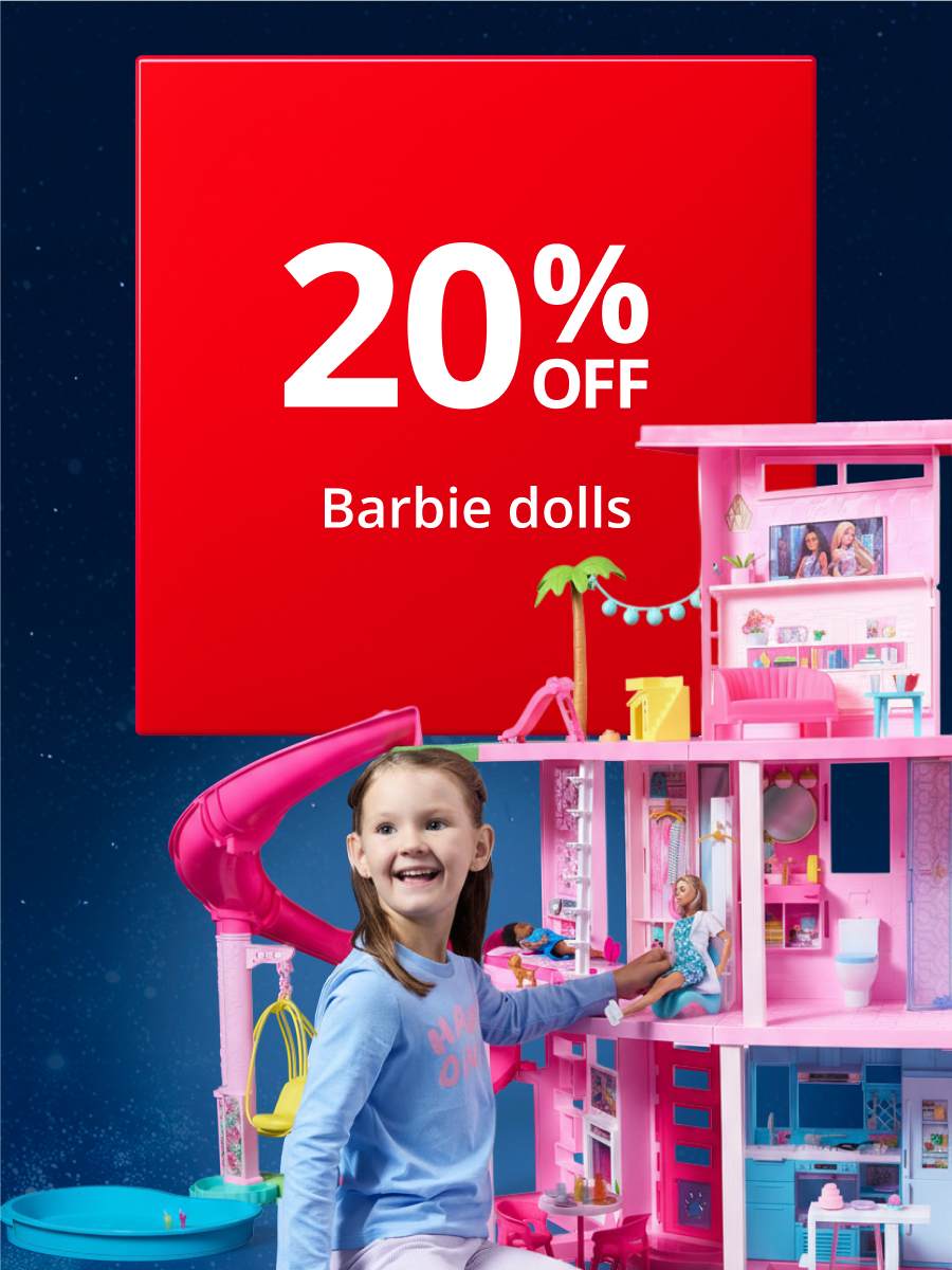 20% off Barbie dolls