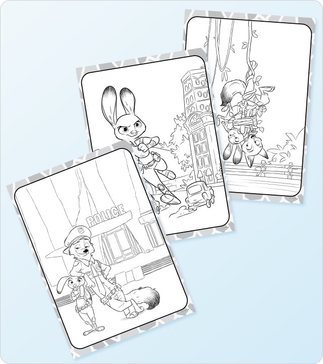 Zootopia Colouring Pages