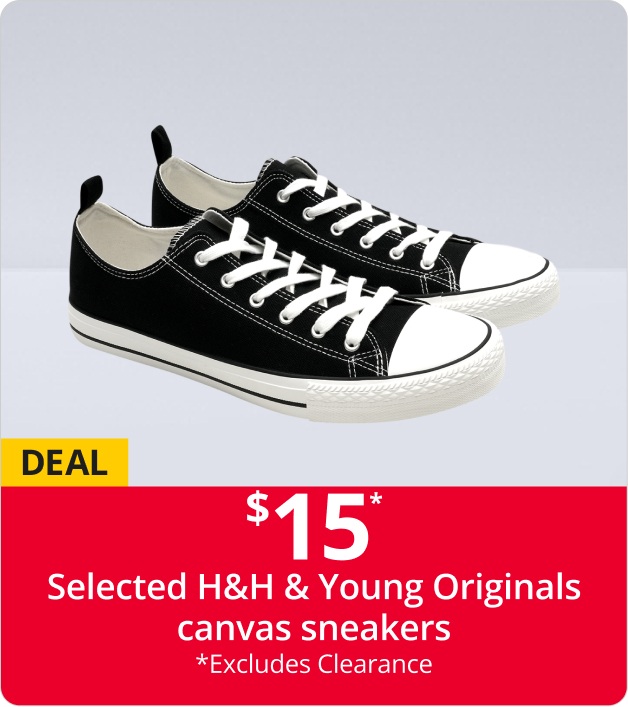$15 Selected H&H & Young Originals canvas sneakers
