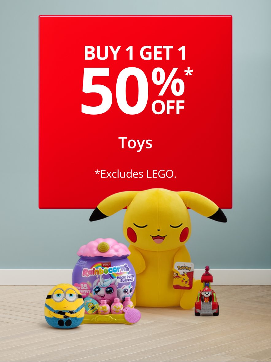 Buy 1 get 1 HALF PRICE toys