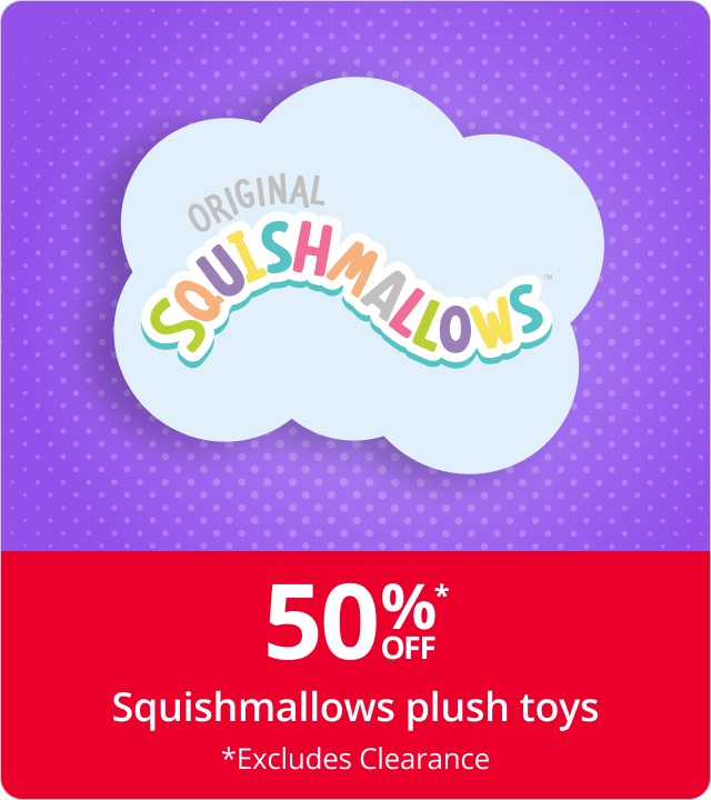 50% off Squishmallows plush toys