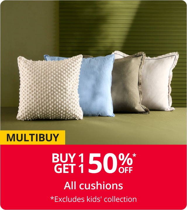 Buy 1 get 1 Half price All cushions