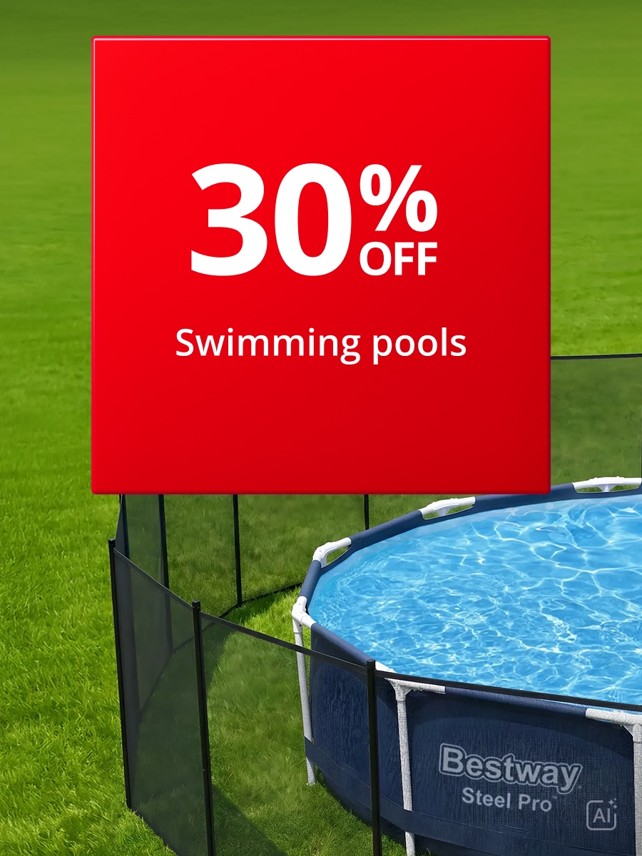 30% off swimming pools
