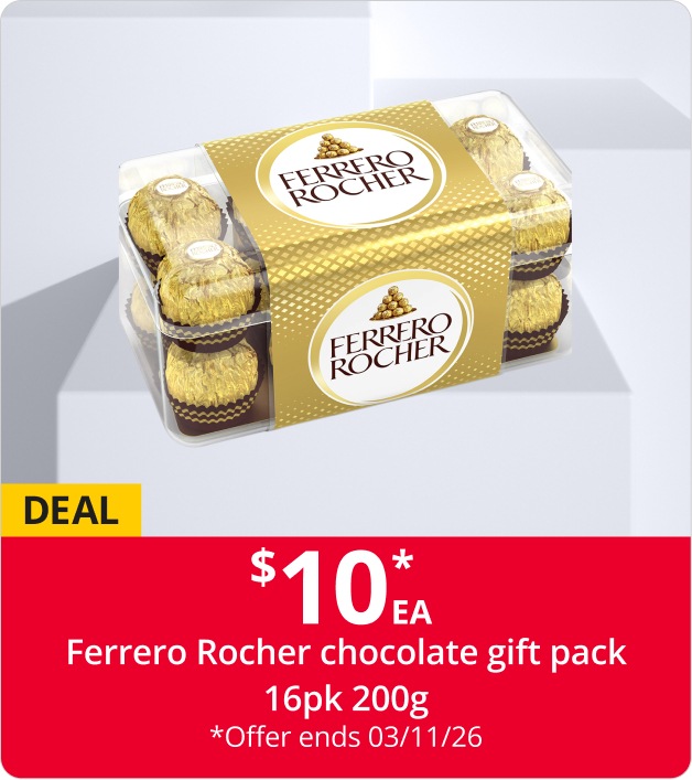 $10 EA* Ferrero Rocher chocolate gift pack 16pk 200g