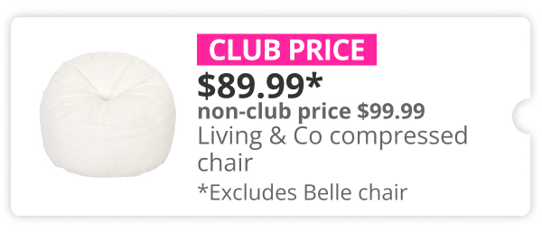 Living & Co compressed chair $89.99