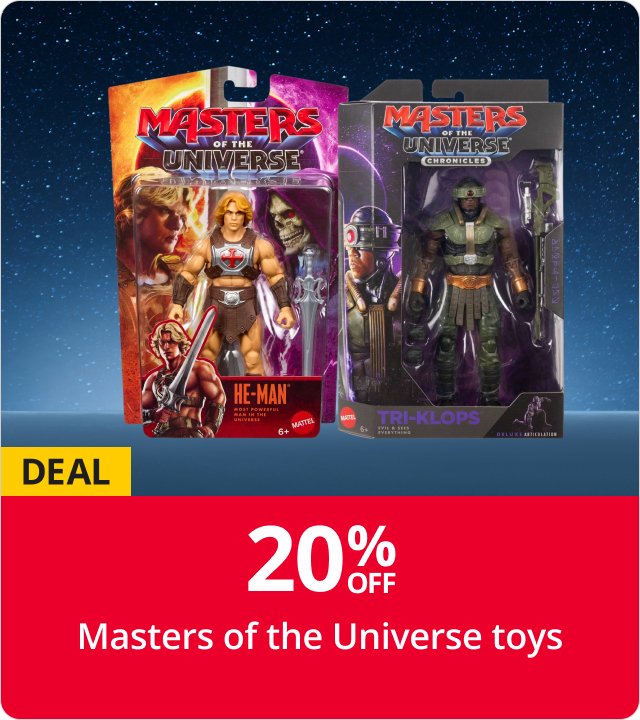 20% off Masters of the Universe toys