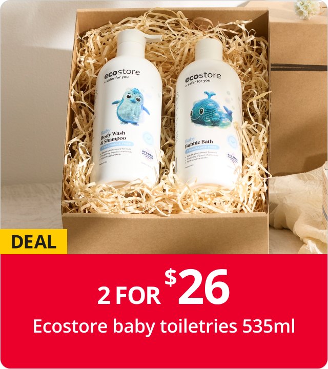 2 for $26 Ecostore baby toiletries 535ml
