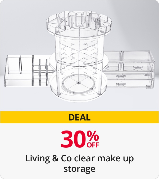 Living & Co clear make up storage