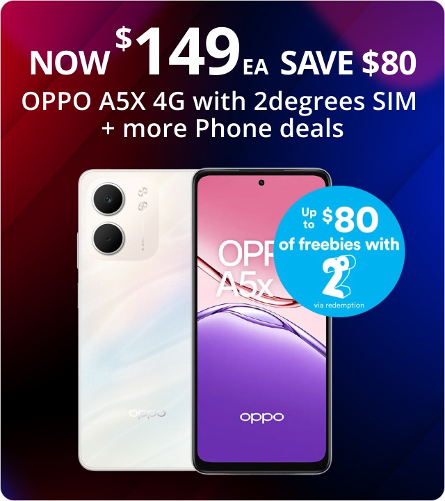 Phone deals OPPO A5X 4G Now $149EA Save $80