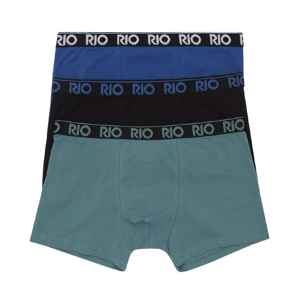 Rio Men's Hipster Trunks 3 Pack Grey Mid The Warehouse
