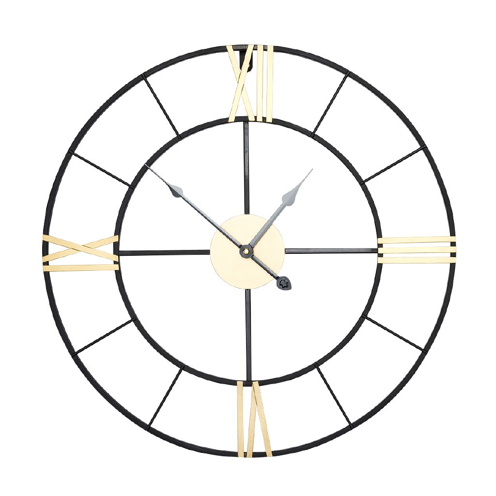 Living & Co Roman Wall Clock Black 40cm Black The Warehouse