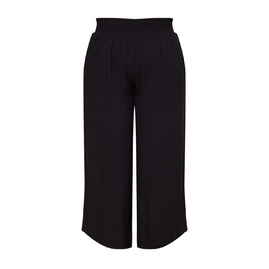 H&H Women's Shirred Waist Wide Leg Pants Black The Warehouse