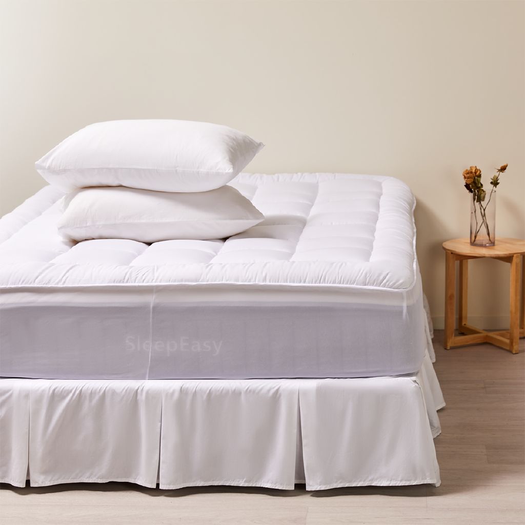 Living & Co Plush Microfibre Mattress Topper 800gsm White White The