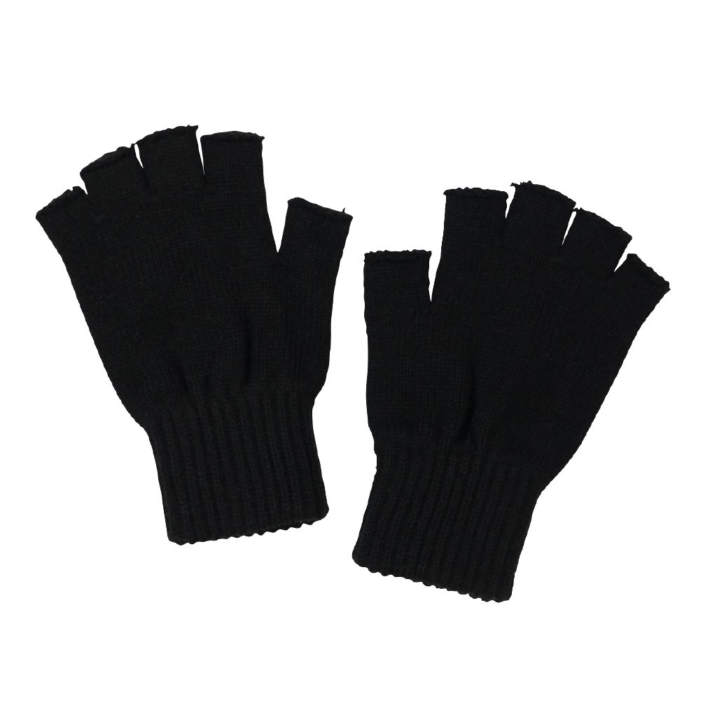 H&H Essentials Half Gloves Black The Warehouse
